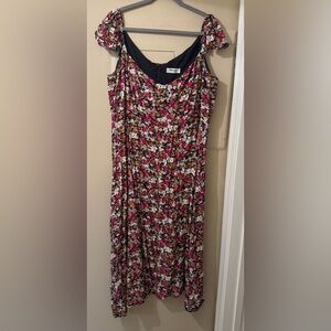 Showpo Pink and White Flutter Sleeve Sundress